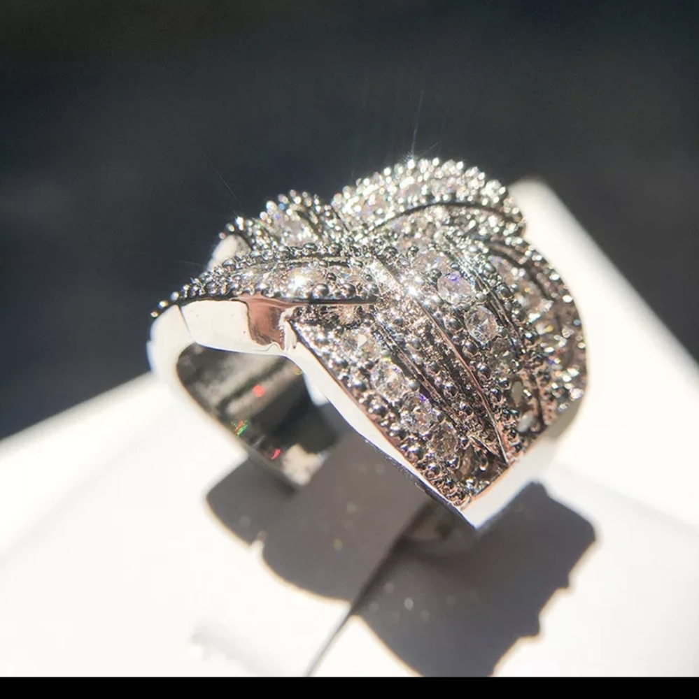 Clear Out Closet Simulated Diamond 925 sterling silver ring - Picture 5 of 7